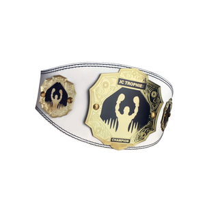 Cinturón de Campeonato Blanco Personalizable con Placas Doradas, Cinturón de Título de Campeón de Boxeo, Diseño de Trofeos JC - Product Image 6