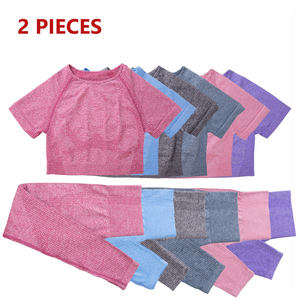 Professional Seamless Polka Dot Quick Drying Yoga Outfit for Women Short Sleeve Tops Shorts 2-Piece Summer Sports Running Wear - Product Image 6