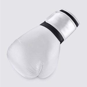 Gants de boxe professionnels en cuir blanc pur - Mitaines de sparring en mousse haute densité - Fermeture réglable à scratch - Product Image 5