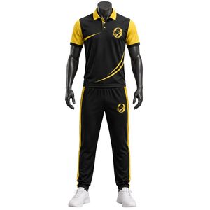 Men's Black Gold Zipper Sublimation <b>Cycling</b> Set Short Sleeve Jersey with Padded Shorts Road Bike Clothing Outdoor Sportswear - Product Image 1