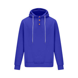 Sweat-shirts pour hommes 100% coton molletonné à capuche décontractés avec poche écologiques respirants toutes saisons bleus en solde - Product Image 3