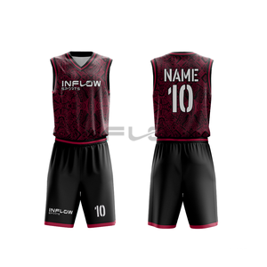 Maillot de basket-ball professionnel personnalisé, uniforme sublimé en mesh avec motif à rayures géométriques abstraites - Product Image 1