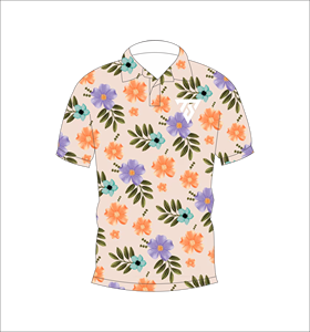 เสื้อโปโลพิมพ์ลายดอกไม้สำหรับผู้ชายแขนสั้นลำลองแฟชั่นฤดูร้อนเสื้อยืดกอล์ฟ - Product Image 4