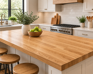 Solid Wood Countertop Rectangular Eased Edge Rustic Kitchen Butcher Block Top Wooden Slab Surface Solid Wood Countertop - Product Image 4