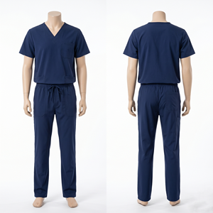 Premium 200 GSM Polyester Cotton Nursing Uniform Grey Medical <b>Scrub</b> <b>Set</b> With Custom Embroidery Logo Print Logo - Product Image 5