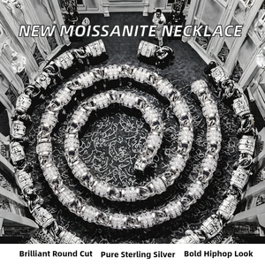 Nuevo Collar de Plata de Ley 925 con Baño de Rodio y Moissanita, Estilo Rapper, Joyería KRISHNAM JEWELS para Mujer - Product Image 3