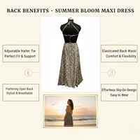 Robe florale en soie noire exotique - Robe longue haute couture à coutures soignées