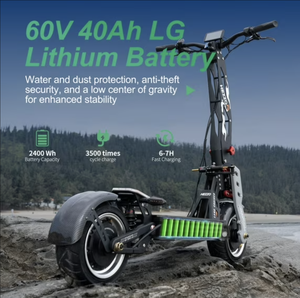 สกู๊ตเตอร์ไฟฟ้ารุ่นที่ดีที่สุดปี 2026 สำหรับผู้ใหญ่ 60V 8000W มอเตอร์คู่ แบตเตอรี่ 40AH ความเร็ว 56 ไมล์ต่อชั่วโมง ระยะทาง 65 ไมล์ ดีไซน์พับได้ - Product Image 4