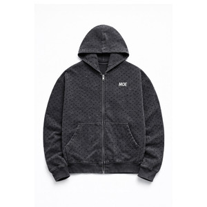 เสื้อฮู้ดซิปผู้ชายคุณภาพสูง ประดับด้วยคริสตัลทั่วตัว ผลิตตามสั่ง สตรีทแวร์พรีเมียม ผลิตแบบ OEM - Product Image 3