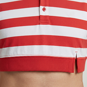 Custom Red <b>White</b> Striped Polo Shirts Men Casual Wear Polo T Shirt Men's Turn Down Collar Polo Shirt Mens Summer Street <b>Tee</b> - Product Image 5