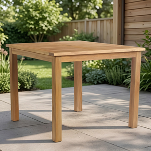 Mesa de Comedor Rectangular de Teca para Jardín, Duradera, con Tablero de Madera Maciza, Hecha a Medida en Jepara, Indonesia, para Exportación a Resorts - Product Image 1