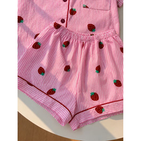 Ensemble de pyjama pour femmes, en jersey floral d'été, manches courtes, logo sur le devant, respirant, doux, confortable toute l'année, vêtements de détente à la maison