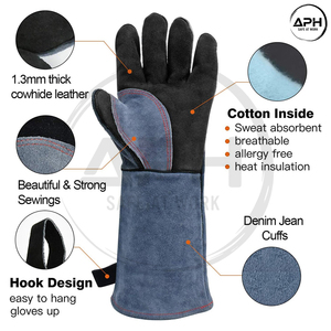 Gants de soudage à l'arc de qualité supérieure, dernier modèle, protection supplémentaire pour les mains, pour travaux de soudage à haute température - Product Image 3