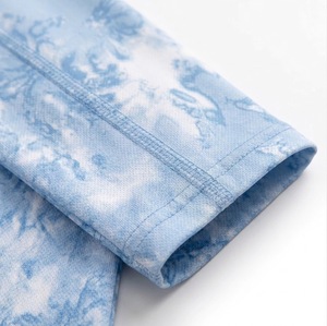 Chemise de pêche à manches longues pour homme, respirante, motif tie-dye bleu, protection anti-UV UPF 50, pull à séchage rapide, vêtement d'extérieur - Product Image 4