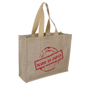 Sac fourre-tout promotionnel en jute réutilisable, doux, à longue poignée, couleur naturelle, avec impression de logo personnalisé, pour le shopping et la publicité de marque - Product Image 2