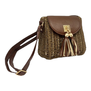 Bolso Bandolera de Yute Moderno con Bolsillo Interior, Bolso Ecológico de Moda para Mujer - Product Image 6