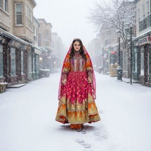 Low MOQ Prices Afghan Kuchi <b>Maxi</b> <b>Dress</b> With Embroidery Long Sleeves A-Line Chiffon Loose Fit Wedding Party Wear & Casual <b>Dresses</b> - Product Image 2