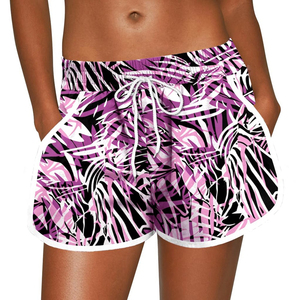 Shorts de bain confortables et respirants en tissu Oxford écologique de haute qualité, séchage rapide, taille élastique, 5 pouces, pour femme - Product Image 1