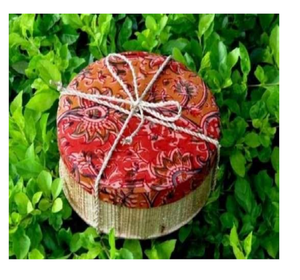 Artisan Natural Fiber Round <b>Keepsake</b> <b>Box</b> Cloth Covered Lid Decorative Gift Case Rustic Wedding Favor Container Eco <b>Box</b> - Product Image 2