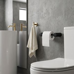 Elegant 4-Piece <b>Bathroom</b> Hardware <b>Accessory</b> Kit – 24 Inch Towel Rod, Hand Towel Rail, Tissue Holder, and Robe Hook - Product Image 6