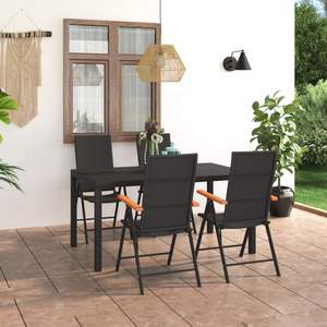 5 pezzi nero e marrone Patio Set da pranzo mobili da giardino durevole per l'intrattenimento all'aperto - Product Image 1
