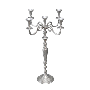 Best Quality Candelabra Silver Plated Five Light <b>Twisted</b> Arm Design Candelabra Classic Dining Tabletop Decorative <b>Candle</b> Holder - Product Image 1
