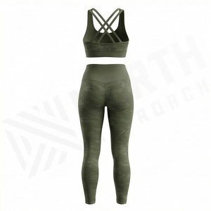 Conjuntos de Yoga Transpirables con Logotipo Personalizado, Ropa Deportiva de Encaje, Talla Grande, Sujetador Deportivo para Mujer, Dos Piezas, Ropa Deportiva Ecológica para Gimnasio - Product Image 2