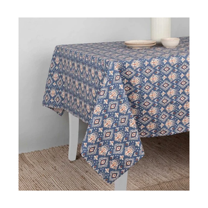 Beige Cream Colour Tassels Nordic Style Embroidered Geometric Tablecloth Rectangle Linen Cotton Woven Washable Home Decor - Product Image 5