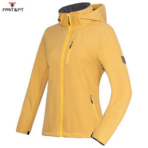 Custom Printed Knitted Plain Dyed Softshell Jacket Women 100% Polyester Waterproof Windproof Breathable <b>Light</b> Weight for Winter - Product Image 1