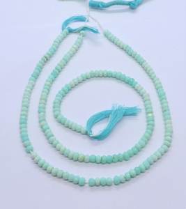 ลูกปัดโอปอลเปรูสีน้ำเงินทรงรอนเดลล์เจียระไนขนาด 4.5-5 มม. ลูกปัดโอปอลเปรูสีน้ำเงินไล่เฉดสี ขนาด 13 นิ้ว โอปอลเปรูแท้จากธรรมชาติ - Product Image 1