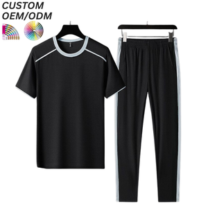 Conjunto de Camiseta y Pantalones Cortos de Algodón Sólido de Dos Piezas para Hombre, Ropa Casual de Verano, Logotipo Personalizado, Soporte OEM ODM para Suministro al por Mayor - Product Image 5