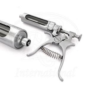 30ml Hank Roux Revolver Syringe Lure Lock Hub Brass Metal Body Glass Barrel Multi Dose 1 to 5 ml Veterinary Automatic Syringe - Product Image 2