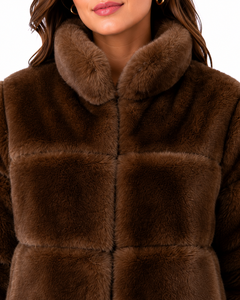 Veste en fausse fourrure pour femme, manteau Teddy marron, vêtement d'extérieur en peluche pour l'hiver, doux et chaud, longueur courte, coupe régulière, fermeture éclair - Product Image 5