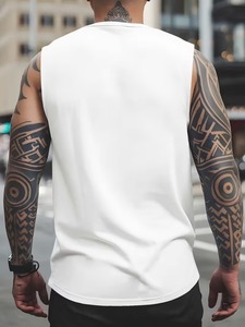 Débardeur de plage pour hommes en gros, style hawaïen, imprimé floral, sans manches, séchage rapide, idéal pour les vacances - Product Image 4