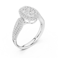 Bague de fiançailles de luxe vintage en diamant taille brillant certifié IGI, avec tige en argent motif feuille, pour femme, cadeau idéal pour mariage, anniversaire ou soirée, bijou raffiné