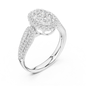 Bague de fiançailles de luxe vintage en diamant taille brillant certifié IGI, avec tige en argent motif feuille, pour femme, cadeau idéal pour mariage, anniversaire ou soirée, bijou raffiné - Product Image 3