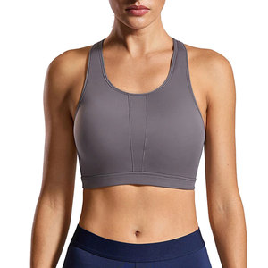 Custom Style Four-Way <b>Stretch</b> Breathable High Support Seamless Bow Crisscross Straps Scoop Neck Women's Sport <b>Bra</b> for Gym - Product Image 1