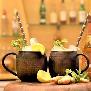 Mug en cuivre pur, tasse à boire en cuivre martelé, mug à café en cuivre fait main, vaisselle en cuivre traditionnelle pour l'eau, le thé, la bière - Product Image 1