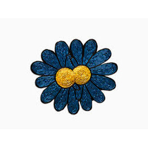 Embroidered Rose <b>Flower</b> Patch Pin on Badge Beaded <b>Applique</b> for Garment & Hats Vintage Style Safety Pin Application Fabric Patch - Product Image 4