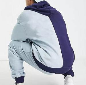 Conjunto de Sudadera con capucha y logotipo extragrande personalizado Sudaderas con capucha de bloque de color y chándales deportivos para correr de Punchin Sports - Product Image 3