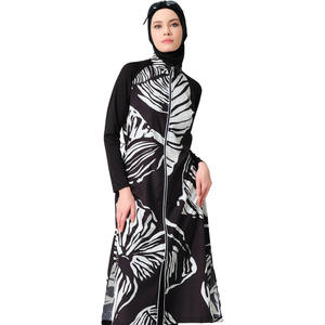 Latest Modest High Cut Print <b>Burkini</b> Swimwear Women-quick Dry Breathable Spandex/Polyester Crew Neck 2 Piece Set <b>Plus</b> <b>Size</b> - Product Image 3