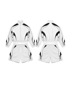2026 Unisex Sporty Tracksuit 2 Piece Zipper Jacket Shorts Breathable Polyester/Nylon Regular Fit Stand Collar Tracksuik - Product Image 2