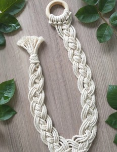 Custom Color, Set of Two, Braided Macrame Curtain Ties - Product Image 2