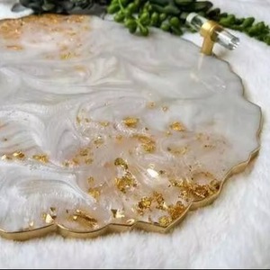 resin tray decorative serving tray Home decor centerpiece Living room decorative tray Bedroom decorative tray - Product Image 1
