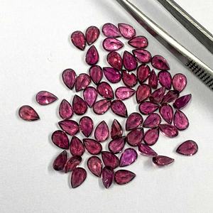 100% ลูกแพร์ทัวร์มาลีนธรรมชาติสีชมพูขนาด4มม. X 6มม. พลอยตัดหลวมสำหรับทำเครื่องประดับแฮนด์เมดราคาถูกที่สุด - Product Image 4