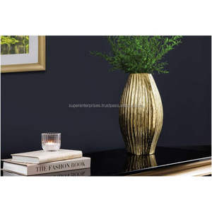 Luxury Finish Metal Flower <b>Vase</b> Created For High End Decor Settings With Smooth Texture And Strong Build - Product Image 3