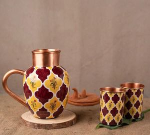 big mouth Copper Pitcher With Hammered Texture And Lids Eco Friendly Home Drinkware - Product Image 4