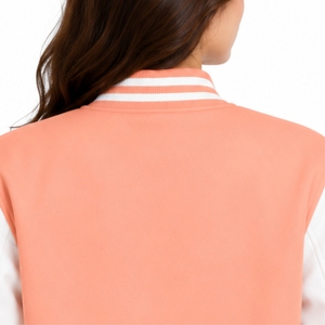 Veste universitaire pour femme bicolore décontractée classique à boutons sur le devant, col côtelé rayé, manches longues, col boutonné, grande taille, pour l'automne - Product Image 5