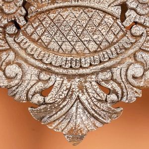Carved Solid <b>Wood</b> Console <b>Table</b> with Antique <b>Rustic</b> Design-Entryway Side <b>Table</b> for Living Room Furniture - Product Image 4
