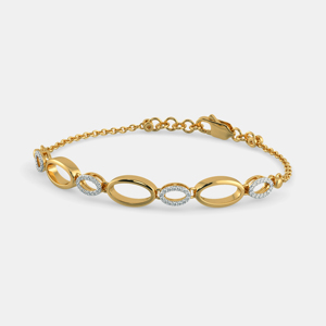 Pulsera de Diamantes de Oro Sólido de 18K para Mujer, Corte Ovalado, Cadena Geométrica, Estilo Clásico, Uso Diario - Product Image 2